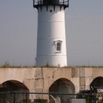 The lighthouse at Fort Constitution on New Castle Island.
